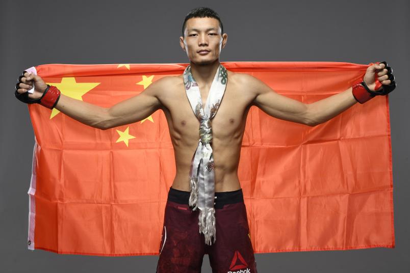 Su Mudaerji of Tibet poses for a post fight portrait backstage during the UFC Fight Night at UFC APEX on November 28, 2020 in Las Vegas, Nevada. (Photo by Mike Roach/Zuffa LLC)