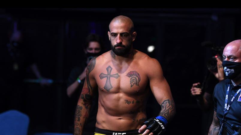 Danilo Marques of Brazil prepares to enter the Octagon prior to facing Khadis Ibragimov of Russia in their light heavyweight bout during UFC 253 inside Flash Forum on UFC Fight Island on September 27, 2020 in Abu Dhabi, United Arab Emirates. (Photo by Josh Hedges/Zuffa LLC)
