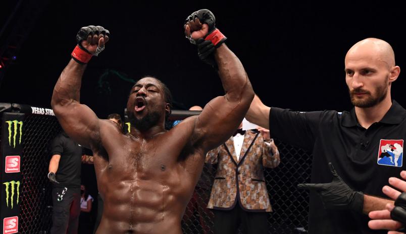 William Knight celebrates after defeating Aleksa Camur in their light heavyweight bout during UFC 253 inside Flash Forum on UFC Fight Island on September 27, 2020 in Abu Dhabi, United Arab Emirates. (Photo by Josh Hedges/Zuffa LLC)