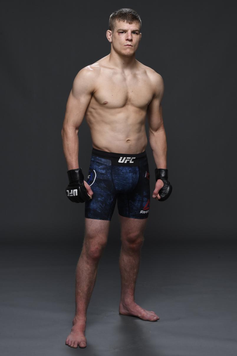 Grant Dawson poses for a portrait after his victory during the UFC Fight Night event inside Flash Forum on UFC Fight Island on July 19, 2020 in Yas Island, Abu Dhabi, United Arab Emirates. (Photo by Mike Roach/Zuffa LLC).