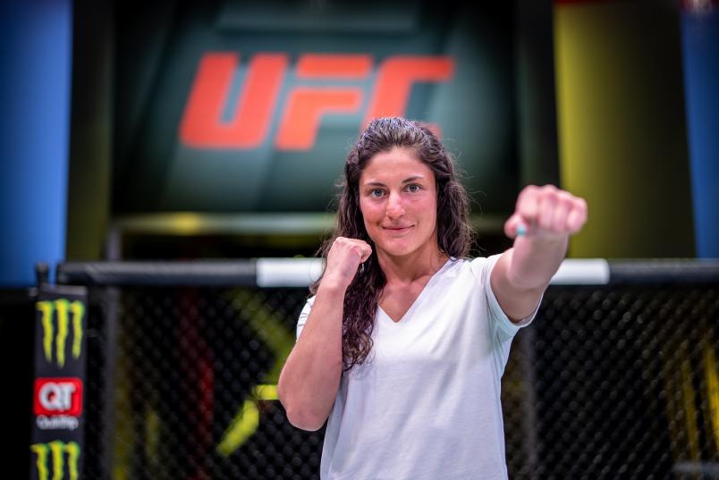 Lupita Godinez at the UFC Apex, April 2021 (Photo by Nolan Walker/Zuffa LLC)