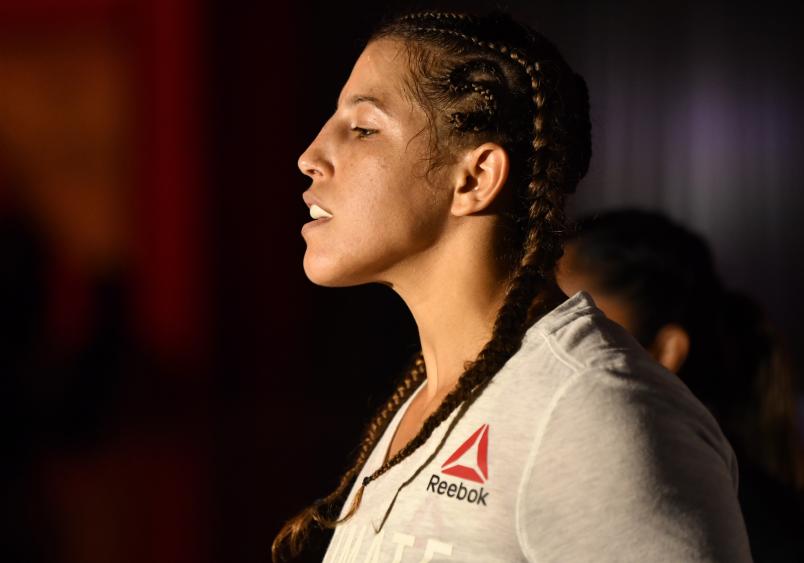 Felicia Spencer of Canada prepares to fight Amanda Nunes in their UFC featherweight championship bout during the UFC 250 event at UFC APEX on June 06, 2020 in Las Vegas, Nevada. (Photo by Jeff Bottari/Zuffa LLC)