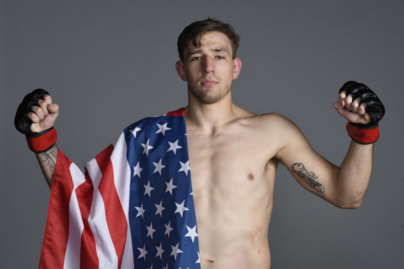 Kyle Daukaus poses for a portrait backstage during the UFC 255 event at UFC APEX on November 21, 2020 in Las Vegas, Nevada. (Photo by Mike Roach/Zuffa LLC)