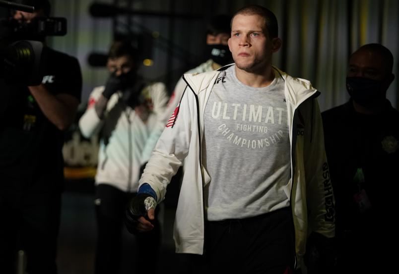 Alex Morono prepares to fight Anthony Pettis in a lightweight fight during the UFC Fight Night event at UFC APEX on December 19, 2020 in Las Vegas, Nevada. (Photo by Cooper Neill/Zuffa LLC)
