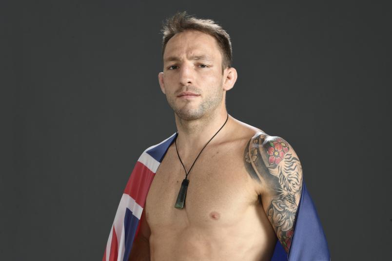 Brad Riddell of New Zealand poses for a post fight portrait backstage during UFC 253 inside Flash Forum on UFC Fight Island on September 27, 2020 in Abu Dhabi, United Arab Emirates. (Photo by Mike Roach/Zuffa LLC)