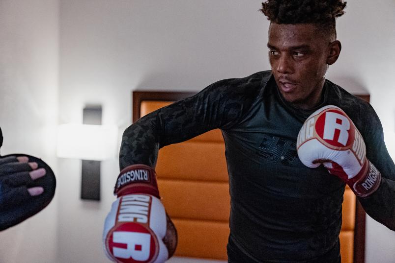 Jamahal Hill trains for UFC 263 in Phoenix, Arizona, on June 10, 2021. (Photo by Zac Pacleb)