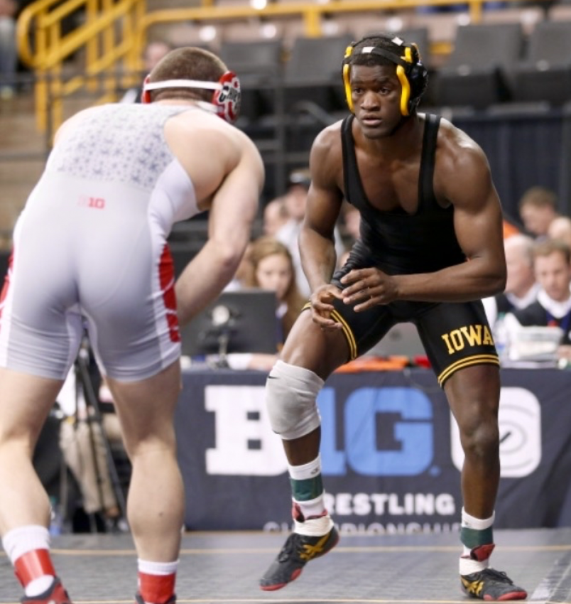 Edwin Cooper Jr. wrestles for the University of Iowa (photo provided by Edwin Cooper Jr.)