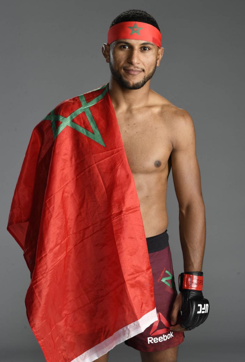 Youssef Zalal of Morocco poses for a portrait after his victory during the UFC Fight Night event at UFC APEX on August 08, 2020 in Las Vegas, Nevada. (Photo by Mike Roach/Zuffa LLC)