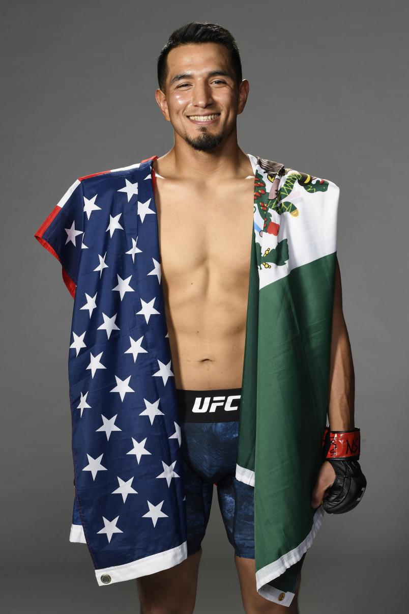 Adrian Yanez poses for a portrait after his victory during the UFC Fight Night event at UFC APEX on October 31, 2020 in Las Vegas, Nevada. (Photo by Mike Roach/Zuffa LLC)