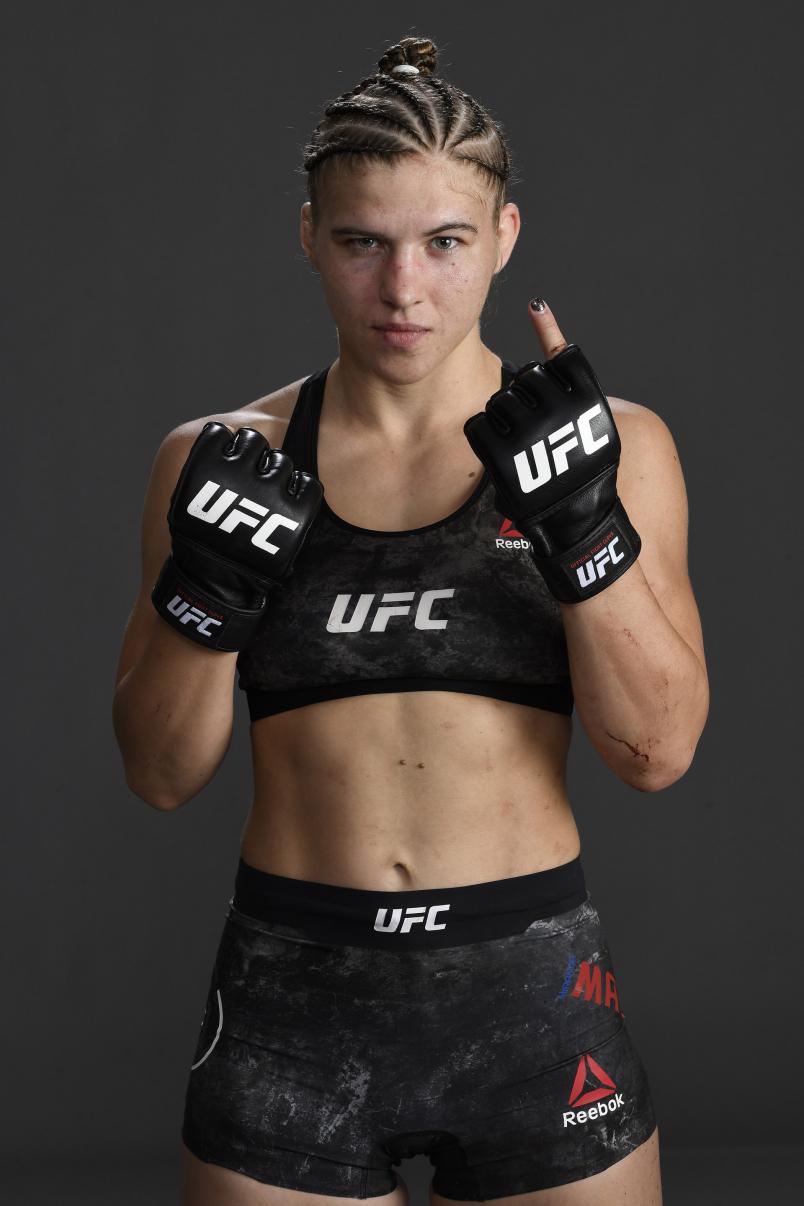 Miranda Maverick poses for a portrait backstage during the UFC 254 event on October 24, 2020 on UFC Fight Island, Abu Dhabi, United Arab Emirates. (Photo by Mike Roach/Zuffa LLC via Getty Images)