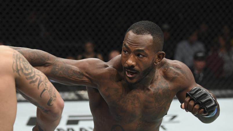Khalil Rountree interacts with the media during the UFC 236 Ultimate Media Day at Hyatt Regency Atlanta on April 11, 2019 in Atlanta, Georgia. (Photo by Josh Hedges/Zuffa LLC)