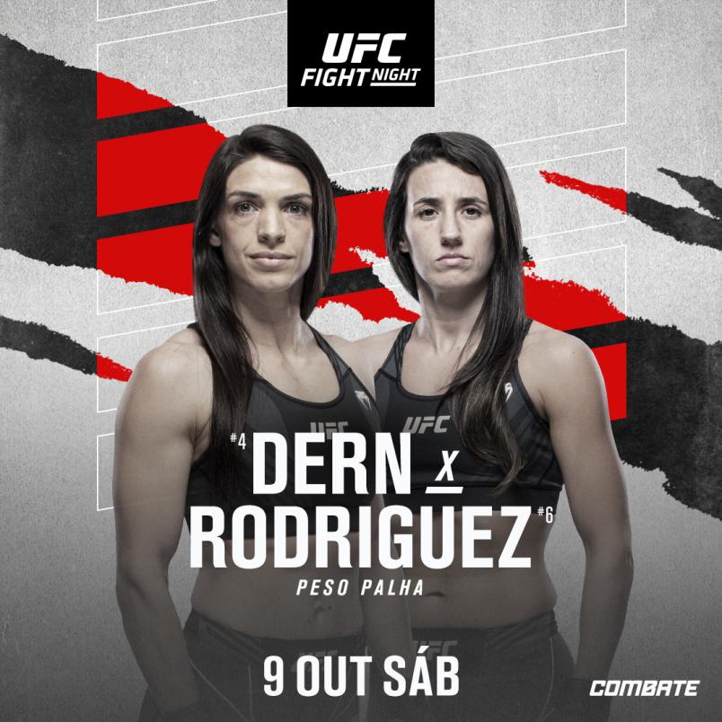 Arte de anúncio da luta entre Mackenzie Dern e Marina Rodriguez em 9 de outubro.