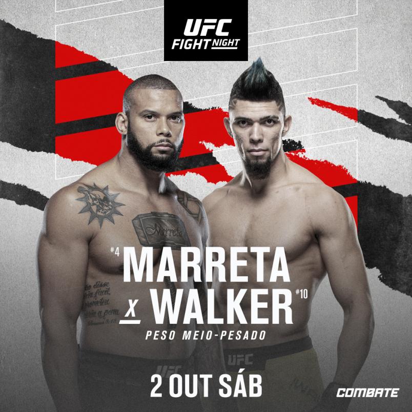 Card de anúncio da luta entre Thiago Marreta e Johnny Walker