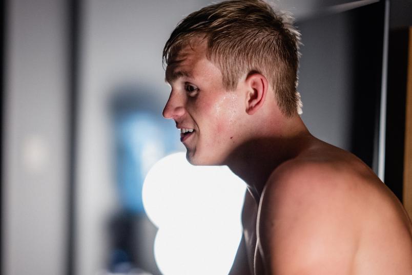 Ian Garry trains at the host hotel in New York City on November 3, 2021. (Photo by Zac Pacleb)