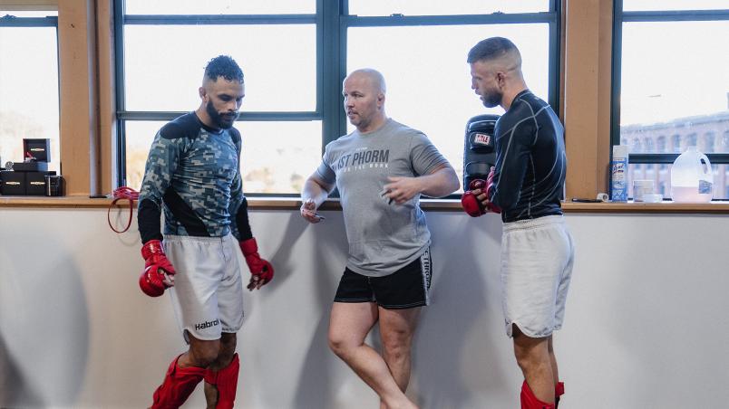 Rob Font trains with the New England Cartel at Haverhill Inner City Boxing club.