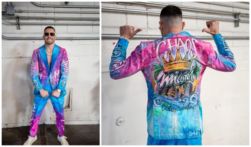Colby Covington arrives to the UFC 268 pre-fight presser (Photo by Nolan Walker/Zuffa LLC)