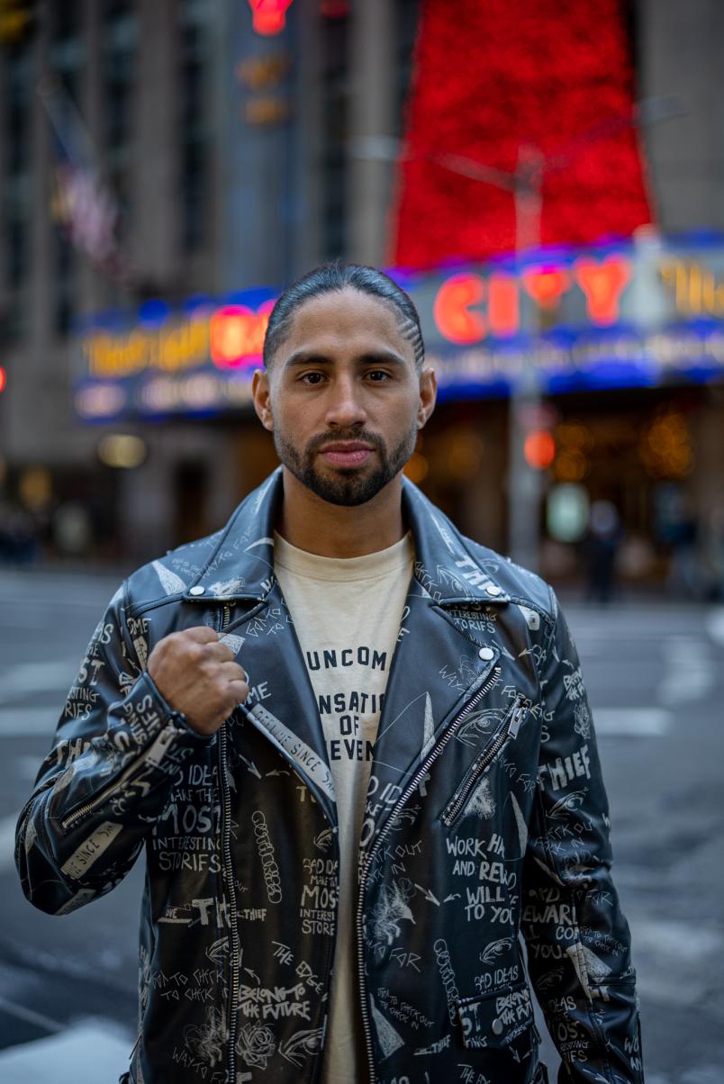 Flyweight C.J. Vergara on the streets of New York ahead of UFC 268 (Photo by Maddie Roth/Zuffa LLC)