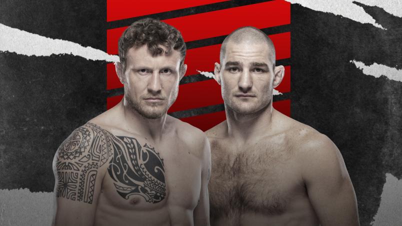 Card com as imagens de Jack Hermansson e Sean Strickland