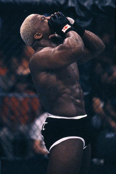Kevin Randleman in the Octagon prior to his bout with Maurice Smith at UFC 19 at Casino Magic on March 5, 1999 in Bay St. Louis, Mississippi. (Photo by Josh Hedges/Zuffa LLC/Zuffa LLC via Getty Images)