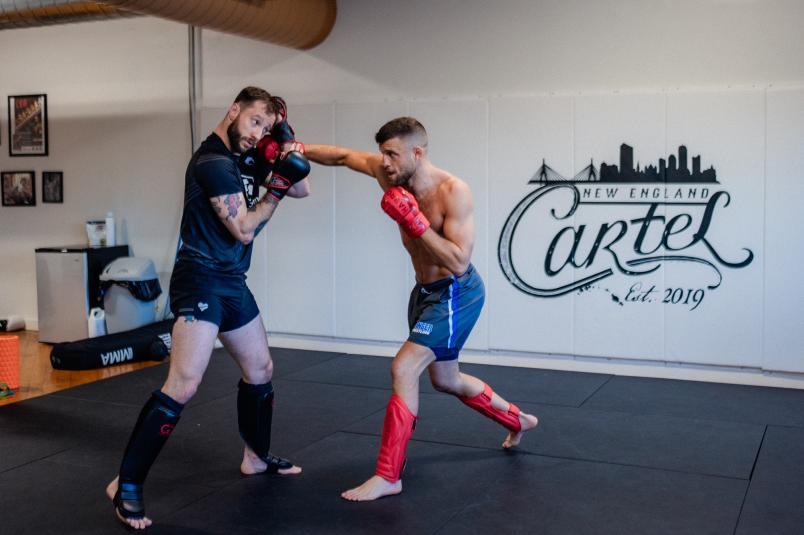 Calvin Kattar trains with the New England Cartel in Lawrence, Massachusetts, on November 9, 2021. (Photo by Zac Pacleb)