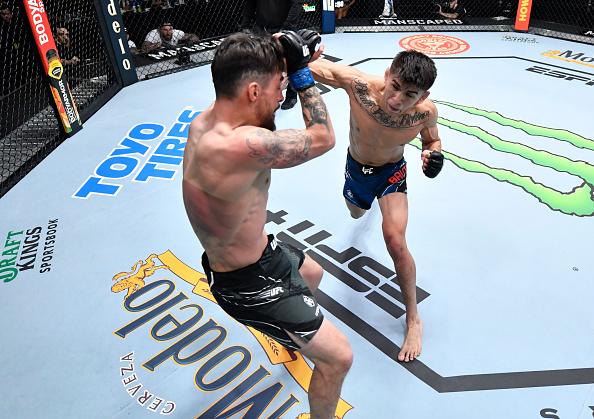 Mario Bautista golpeia Jay Perrin no UFC Vegas 48 (Jeff Bottari/Zuffa LLC)