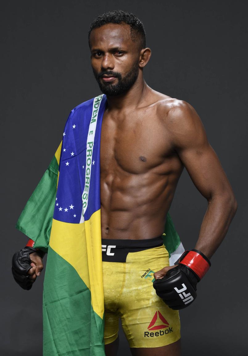 Francisco Figueiredo of Brazil poses for a portrait after his victory during the UFC Fight Night event at Etihad Arena on UFC Fight Island on January 20, 2021 in Abu Dhabi, United Arab Emirates. (Photo by Mike Roach/Zuffa LLC)