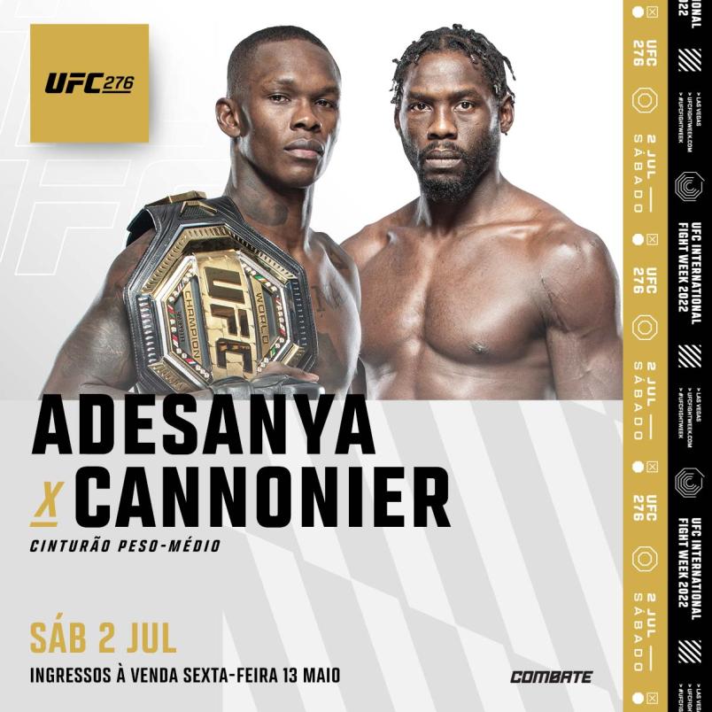 Arte de anúncio da luta entre Israel Adesanya e Jared Cannonier no UFC 276