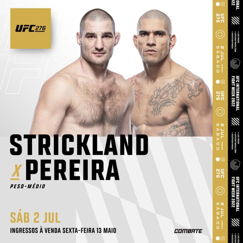 Arte de anúncio da luta entre Sean Strickland e Alex Pereira no UFC 276