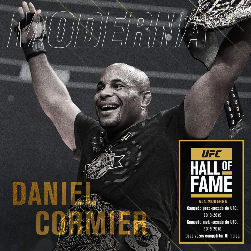 Arte de anúncio da inclusão de Daniel Cormier no Hall da Fama do UFC