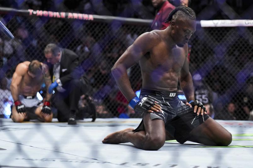 Jalin Turner reacts to his win over Brad Riddell of New Zealand in a lightweight fight during the UFC 276 event