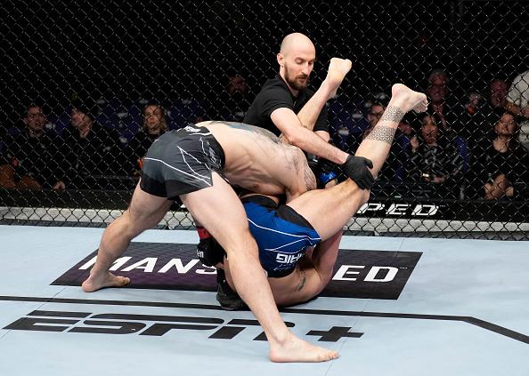 Paul Craig finaliza Nikita Krylov no UFC Londres. (Foto por Chris Unger/Zuffa LLC)