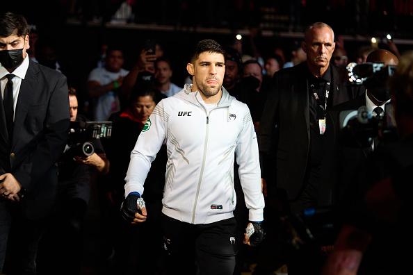 Vicente Luque of Brazil walks out prior to his welterweight bout during the UFC 265 event at Toyota Center on August 07, 2021 in Houston, Texas. (Photo by Cooper Neill/Zuffa LLC)