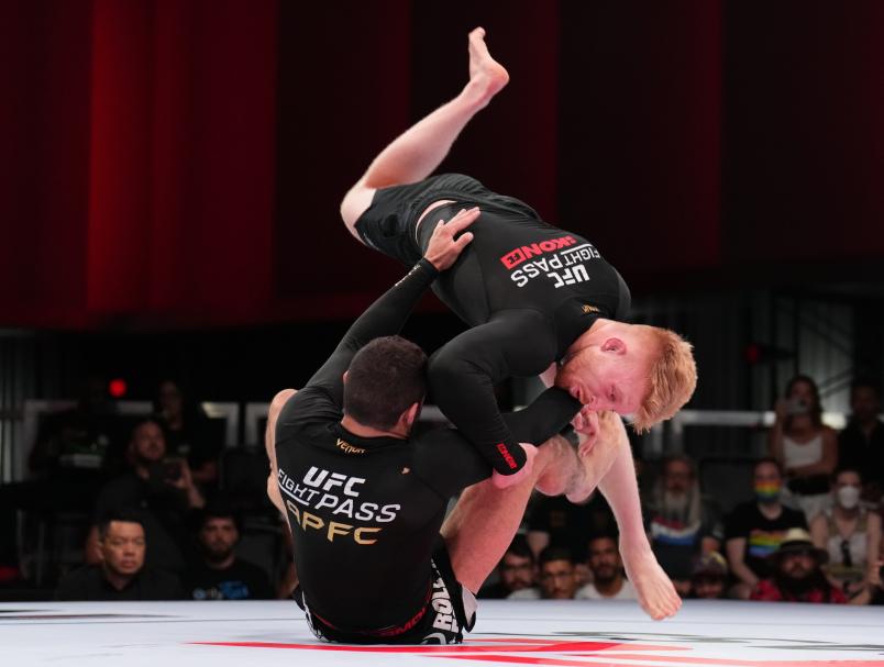 Bo Nickal battles Oliver Taza during the UFC Fight Pass Invitational 2 grappling event at UFC APEX