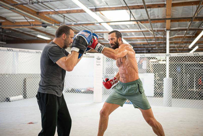 Luke Rockhold trains at the RVCA Gym in Costa Mesa, California, on August 6, 2022. (Photo by Nolan Walker/Zuffa LLC)