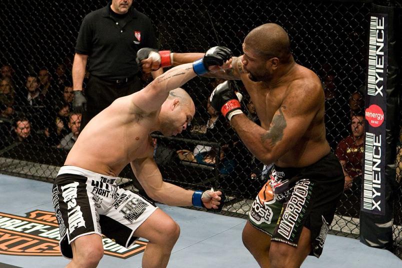 Quinton "Rampage" Jackson (green/black shorts) def. Wanderlei Silva (white/black shorts) - KO - 3:21 round 1 during the UFC 92 at MGM Grand Garden Arena on December 27, 2008 in Las Vegas, Nevada. (Photo by: Josh Hedges/Zuffa LLC)