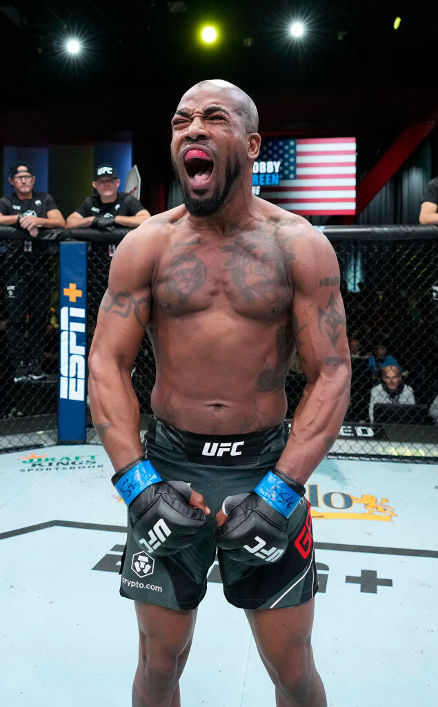 Bobby Green prepares to fight Islam Makhachev in their lightweight fight during the UFC Fight Night event at UFC APEX on February 26, 2022 in Las Vegas, Nevada. (Photo by Chris Unger/Zuffa LLC)