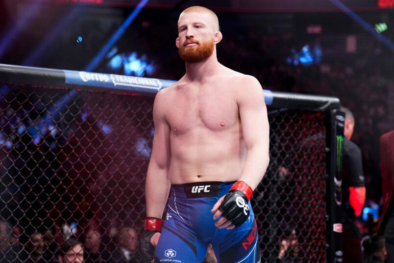 Bo Nickal enters the Octagon in a middleweight fight during the UFC 285 event at T-Mobile Arena on March 04, 2023 in Las Vegas, Nevada. (Photo by Chris Unger/Zuffa LLC)