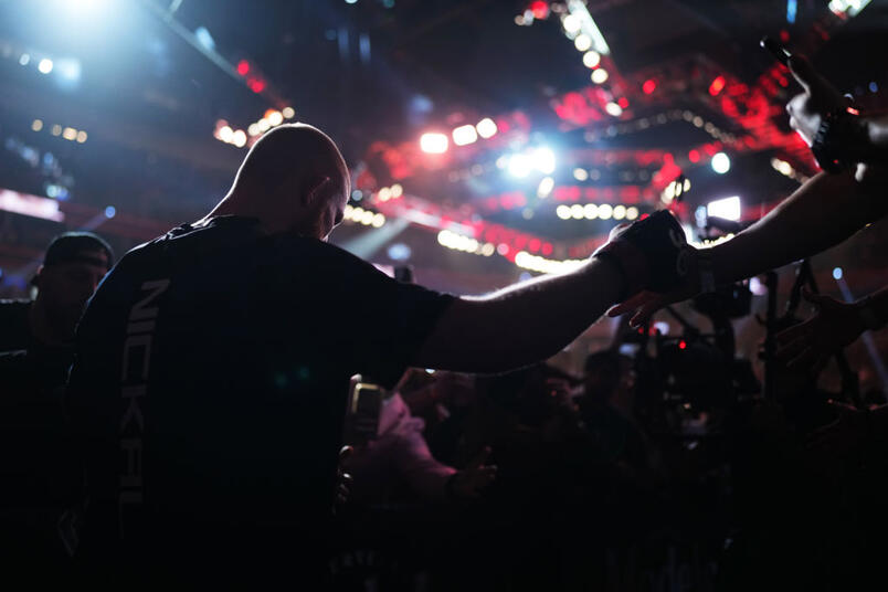 Bo Nickal walks to the Octagon during the UFC 285 event at T-Mobile Arena on March 04, 2023 in Las Vegas, Nevada. (Photo by Cooper Neill/Zuffa LLC)