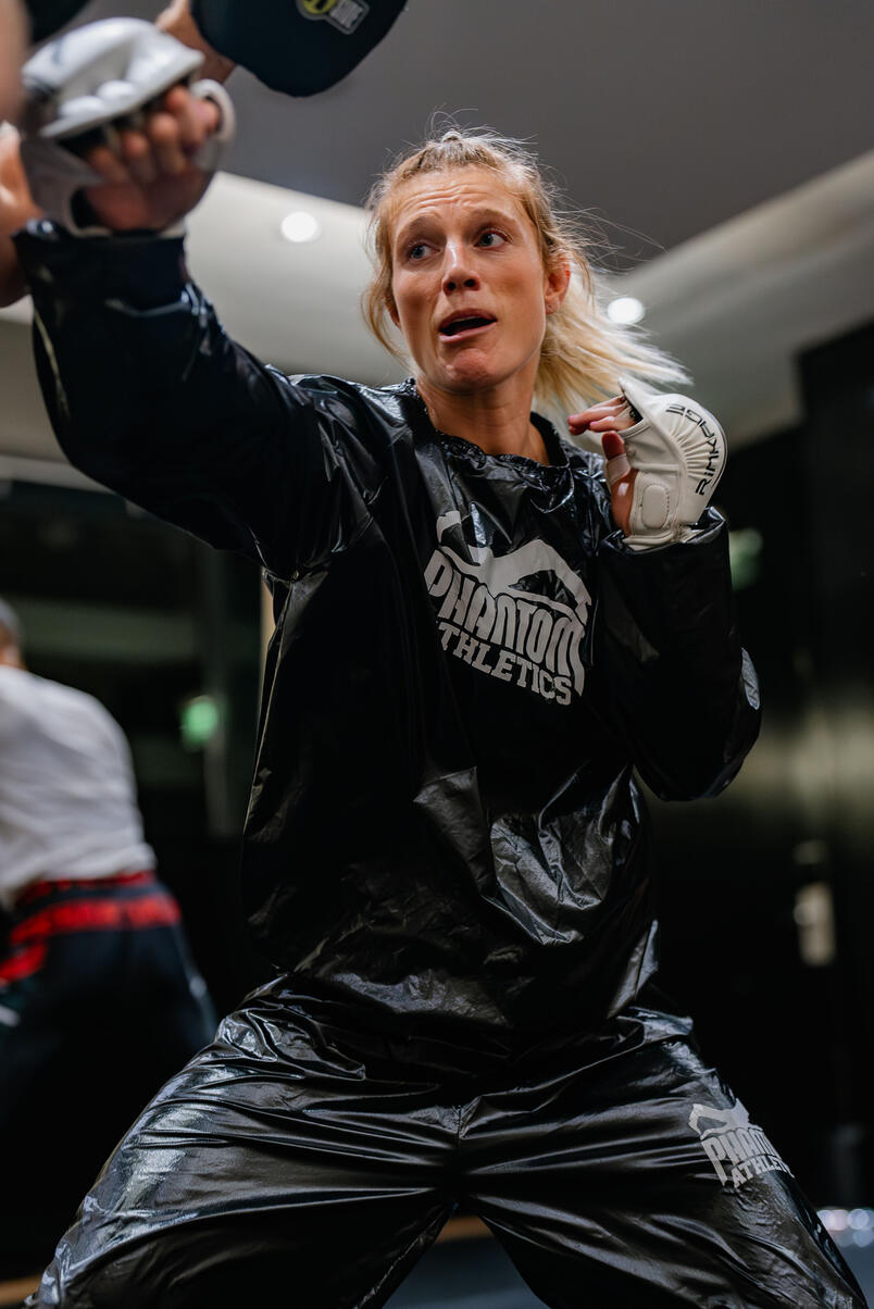 Manon Fiorot trains in Paris, France, on August 30, 2023. (Photo by Zac Pacleb/Zuffa LLC)