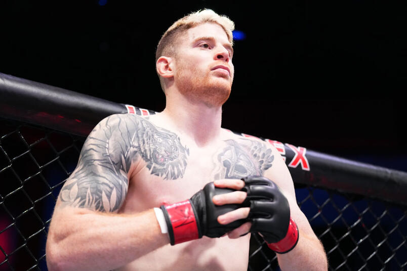 Charlie Campbell prepares to fight Chris Duncan of Scotland in a lightweight fight during Dana White's Contender Series season six, week two at UFC APEX on August 02, 2022 in Las Vegas, Nevada. (Photo by Chris Unger/Zuffa LLC)