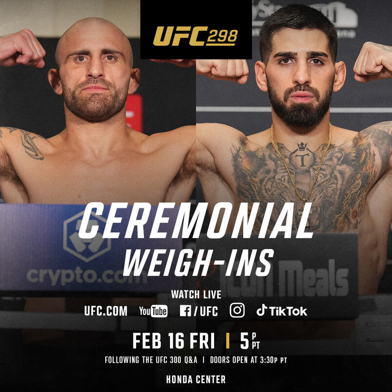 UFC 298 Volkanovski vs Topuria Fan Event Schedule UFC