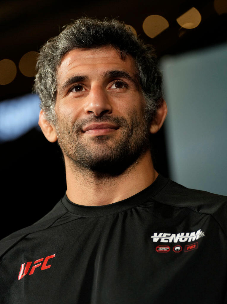 Beneil Dariush of Iran is seen backstage during the UFC Fight Night ceremonial weigh-in at Moody Center on December 01, 2023 in Austin, Texas. (Photo by Mike Roach/Zuffa LLC)