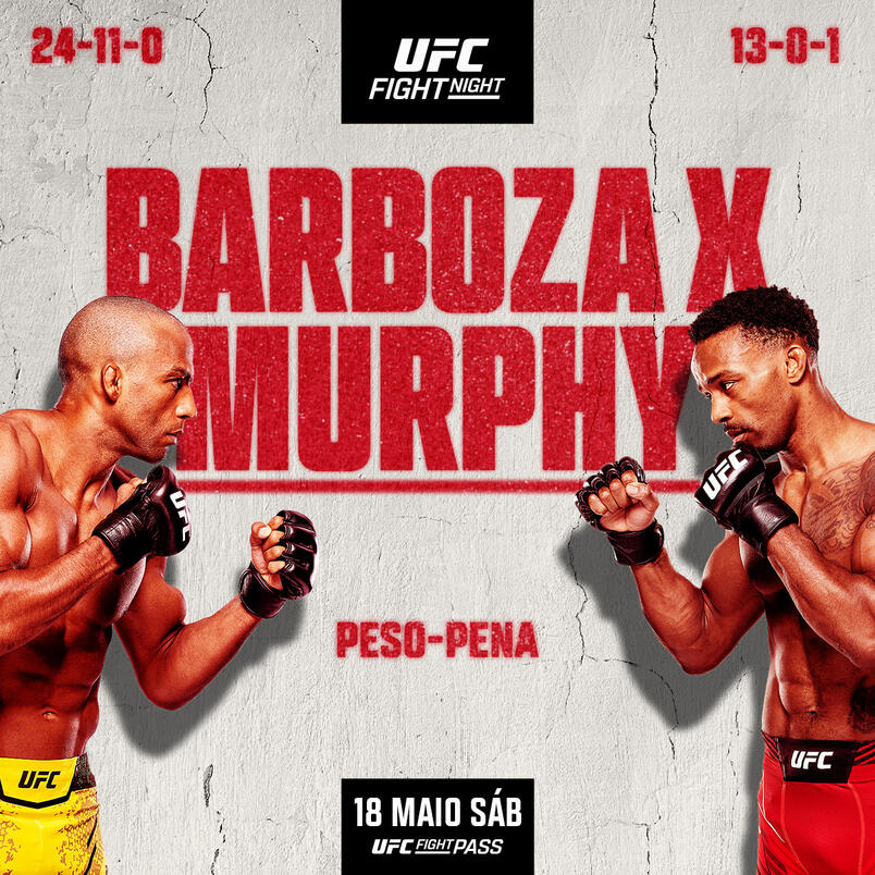 Pôster do UFC Vegas 92, com Edson Barboza e Lerone Murphy, em maio de 2024. (Divulgação)