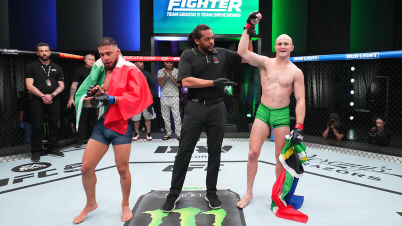 Roedie Roets é anunciado vencedor da luta contra Guillermo Torres no The Ultimate Fighter 32, em 2024. (Chris Unger/Zuffa LLC)