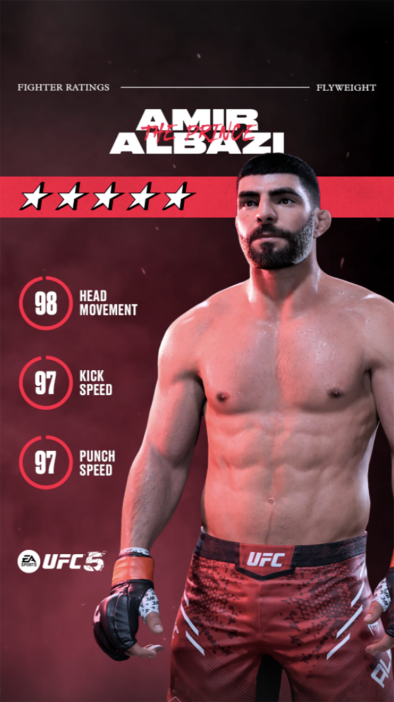 Amir Albazi in the UFC 5 game by EA Sports