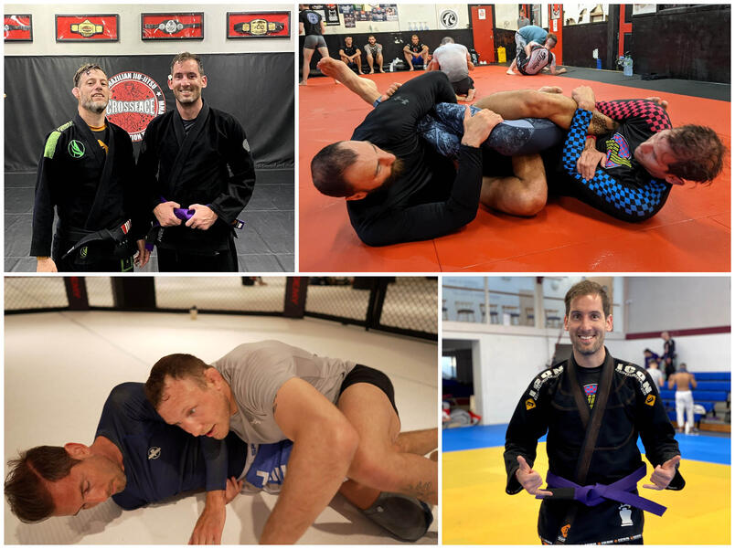 Various photos of John Gooden training in martial arts
