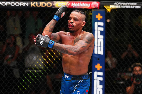 Chris Padilla comemora vitória no UFC Vegas 97. (Foto por Chris Unger/Zuffa LLC)