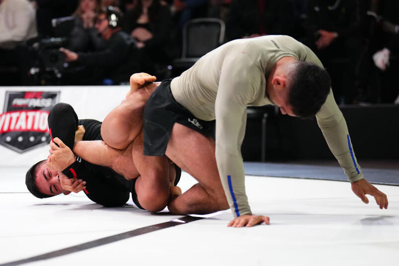 Andy Murasaki secures a submission against Daniel Sathler during the UFC Fight Pass Invitational at UFC APEX on March 06, 2025 in Las Vegas, Nevada. (Photo by Chris Unger/Zuffa LLC)