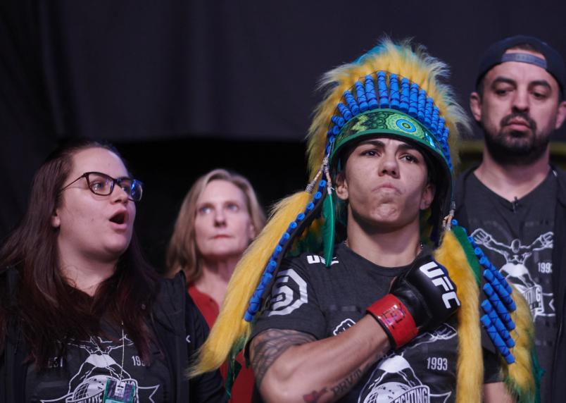 HERO - Jéssica Andrade walks to the Octagon before fighting Karolina Kowalkiewicz during the UFC 228