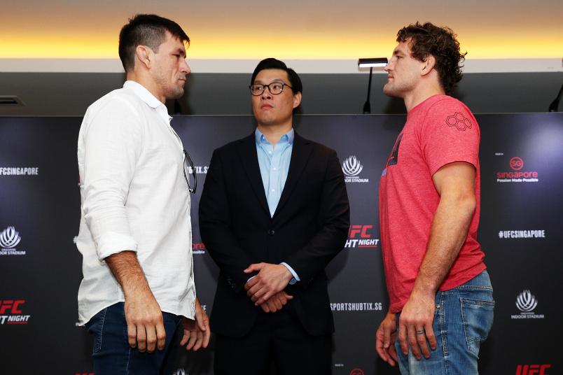 Demian Maia and Ben Askren face off after a UFC Singapore on-sale press conference